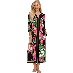 Bloggerlove House Dresses for Women Zip Up