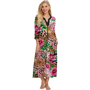Bloggerlove House Dresses for Women Zip Up