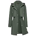 Bloggerlove Women Lightweight Rain Jacket Hooded Raincoat