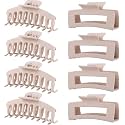 Blond Hair Clips for Women - 8 Pack 4.3 Inch Large Matte Banana Claw Clips for Women Thin Thick Curly Hair, Big Strong Hold jaw