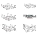 BLOO BASKET 202 Modular Kitchen Basket Utensil’s Drawer Wired Set of 6 (Size : 21 Inch Width X 20 Inch Depth) Silver.