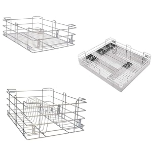 bloo basket modular kitchen basket set of 3 baskets cutlery 4 in plain 6 in thali 8 in 202 stainless steel nickel-chrome finish compact drawer organizer silver 21 in w x 20 in d