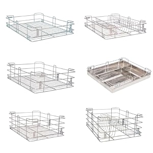 bloo basket 202 modular kitchen basket utensils drawer wired set of 6 size  15 inch width x 20 inch depth silver