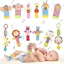 Bloobloomax Wrist and Foot Rattles - Hanging and Hand Bracelet Rattles, Ankle Socks for Newborns and Infants (12pcs)