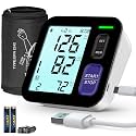 Blood Pressure Machine Upper Arm, Medium/Large BP Cuff Fit Arms from Medium 9"-17", Accurate Automatic Digital BP Monitor Home Use, Large Backlit LCD, 2-User Mode, 4 AAA Alkaline Batteries Included