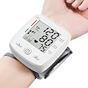 FDA Cleared Blood Pressure Monitor Wrist BP Machine for Home Use | 5.3-7.7in Adjustable Wrist Cuff, Portable &amp; Rechargeable , 2 Users *90 Memory, LCD Screen, Voice Prompt, Carrying Case, White