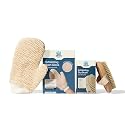Bloom Dry Brushing Combo | 1 Oval Brush + 1 Bath Glove | For Skin Exfoliation | Manages Ingrown Hair, Strawberry Skin &amp; Cellulite Appearance | Lymphatic Drainage &amp; Body Massage