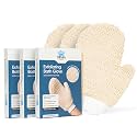 Bloom by Bold Care Exfoliating Bath Glove (3 gloves) | Exfoliating Gloves to Reduce Ingrown Hair &amp; Strawberry Legs | 100% Ramie Fabric | Gently Removes Dead Skin Cells | For Sensitive Skin
