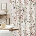 Bloom Floral Linen Shower Curtain, Cottagecore French Country, 72x78