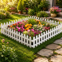 Blooming Enterprises Attractive White Garden Fencing Railing 50 X 25cm Pack of 4 0.508 m Fence Picket (White)