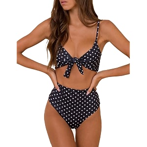 blooming jelly womens high waisted bikini set tie knot high rise two piece swimsuits bathing suits