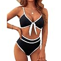 Blooming Jelly Womens High Waisted Bikini Set Tie Knot High Rise Two Piece Swimsuits Bathing Suits