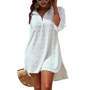 Blooming Jelly Womens Swimsuit Coverups White Chiffon
