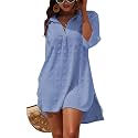 Blooming Jelly Womens Swimsuit Coverups White Chiffon Bikini Swimwear Beach Cover Up Dress Shirt
