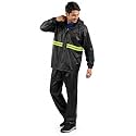 Bloomingdale Rain Coat For Men & Women Waterproof Bike Raincoat For Men With Pant Set Reflective Raincoat For Women, Boys & Girls Adjustable Top And Bottom Rain Coat For Women With Bag - Black Green