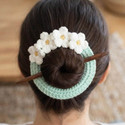 BloomingYarn Crochet Daisy Flower Bun Stick Bun Stick (Multicolor)