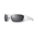 Bloomoak Super Dark Lens Black Polarized Sunglasses | Wrap Around Sport Sunglasses Unisex | UV400 | CAT 4 | For Photophobia