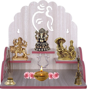 bloriza wooden pooja mandir for home  mdf engineered wood temple with smooth finish engineered wood solid wood home temple