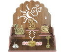 Bloriza Wooden Wall Mounted Hanging Puja Temple Wood God Stand for Pooja Room Puja Mandir for Home Wall Office &Shop Engineered Wood Home Temple