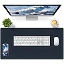 Bloss Dark Blue Desk Mat, Desk Matt for Desktop, Waterproof Large Leather Keyboard Mat, Computer Mat for Office/Home/Decor(31.5 x 15.7 Inches)