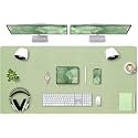 Bloss Extra Large Desk Mat 55" x 24", Waterproof Student Study Desk Mat, PU Leather Computer Writing Desk Pad, Non-Slip Dressing Table Cover Protector for Home Office and Decor - Beige