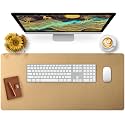 Bloss Gold Leather Desk Mat 35.4" x 15.7", Large Keyboard Pad for Desk, Desk Matt for Desktop, Waterproof Desk Pad Mat, Computer Mat for Office/Home/Decor