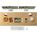 Bloss Gold Leather Desk Mat 47.2" x 16.9", Large Keyboard Pad for Desk, Desk Matt for Desktop, Waterproof Desk Pad Mat, Computer Mat for Office/Home/Decor