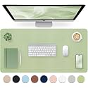 Bloss Green Desk Mat, Desk Matt for Desktop, Large Leather Desk Pad, Desk Pad Mat Waterproof, Computer Mat for Office Work/Home/Decor (31.5 x 15.7 Inches)