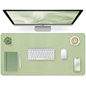 Bloss Green Desk Mat, Desk Matt for Desktop, Large Leather Desk Pad, Desk Pad Mat Waterproof, Computer Mat for Office Work/Home/Decor (35.4 x 15.7 Inches)