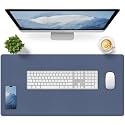 Bloss Grey Blue Desk Mat, Leather Desk Matt for Desktop, Waterproof Large Keyboard Mat, Computer Mat for Office/Home/Decor(31.5 x 15.7 Inches)