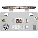 Bloss Large Desk Pad, 47.2" x 24" Desk Mat, Desk Pads on Top of Desks, Computer Mat Non-Slip, Desk Blotter Waterproof, Easy to Clean - Light Grey