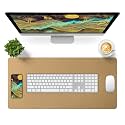 Bloss Leather Desk Mat, Gold Mouse Pad, Non-Slip/Waterproof Desk Pad, Desk Matt for Desktop, Desk Pad Mat for Office Work/Home - Copper Gold(27.6 x 13.8 Inches)