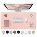 Bloss Pink Desk Mat, Waterproof Non-Slip Leather Desk Pad, Large Mouse pad, Computer Mat for Desk, Pink Desk Accessories Easy Clean for Office/Home(35.4×15.7 Inches)