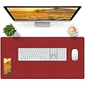 Bloss Red Desk Mat, Leather Desk Matt for Desktop, Waterproof Large Desk Pad, Keyboard Mat, Computer Mat for Office/Home/Decor(31.5 x 15.7 Inches)