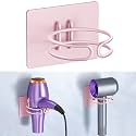 Blow Dryer Holder Wall Mounted, Hair Dryer Holder Stand for Most Hair Dryers Organizer and Storage, Self Adhesive Hairdryer Hanger Rack for Bathroom and Cabinet, Rose Gold