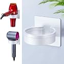Blow Dryer Holder Wall Mounted, hairdryer holder for bathroom, Blow Dryer Organizer, hair tool organizer wall mount, Adhesive Hair Dryer Storage for Bathroom Barber Shop (White)