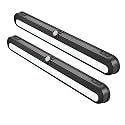 BLS T01LB LED Closet Light Super Bright 20 LED Under Cabinet Lighting Battery Powered/DC Input Wireless Motion Sensing Light, Motion &amp; Light Sensor, Light Beam Adjustable, Black(2 Pack)