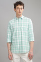 BLU MNKY Men Checkered Casual Light Green