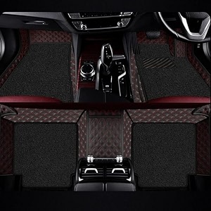 premium 7d car mat full set for hyundai verna model 2017-2022  luxury leather double car floor mat complete set  100 waterproof and washable  color  red-black