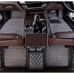 premium 7d car mat full set for hyundai verna model 2023-2025  luxury leather double car floor mat complete set  100 waterproof and washable  color  silver-black
