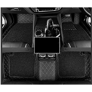 premium 7d car mat full set for tata safari storme 7-seater  luxury leather double car floor mat complete set  100 waterproof and washable  color  black-black