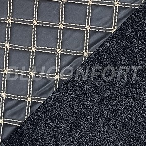 premium 7d car mat full set for hyundai aura model 2020-2025 luxury leather double car floor mat complete set  100 waterproof and washable  color  golden-black