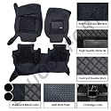 Premium 7D car mat Full Set | Luxury Leather Double Car Floor Mat Complete Set | 100% Waterproof and Washable | Color : Black-Golden (Black-Black, Tata nexon)