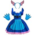 Blue Animal Costume for Girls Hawaiian Dress Up With Headband and Gloves