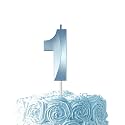 Blue Birthday Number 1 Candles for Wedding Party Cake Decorations