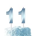 Blue Birthday Number 11 Candles for Wedding Party Cake Decorations