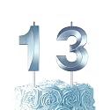 Blue Birthday Number 13 Candles for Wedding Party Cake Decorations