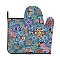 Blue Boho Oven Mitts and Pot Holders Sets 2 Pack