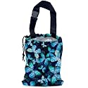 Blue Butterfly Car Trash Bag,Hanging Drawstring Car Garbage Bag,Waterproof Canvas Car Back Seat Organizer with Adjustable Buckle,for Vehicles,SUVs,Camping,Road Trips