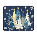 Blue Christmas Tree Mouse Pad 9.5x7.9 Inch with Anti-Slip Rubber Base